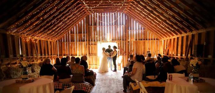 Jeans, boots and hats?  The barn is the right place for your wedding! Tip your hat to the beautiful lady coming down the aisle in her lacy white dress or freshly pressed wranglers. 